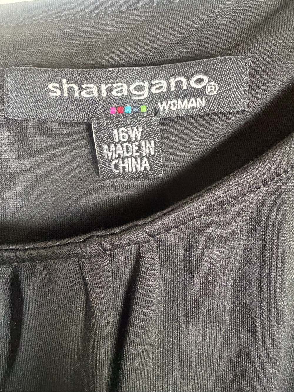Sharagano NWT Women’s Black Midi Pleated 3/4 Sleeve Shift Dress In Size 16W - Picture 4 of 15